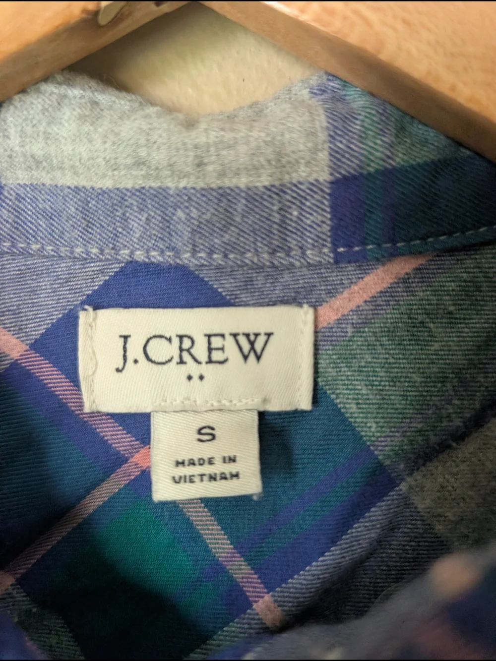 J. Crew Blue and Green Plaid Button-Down Shirt